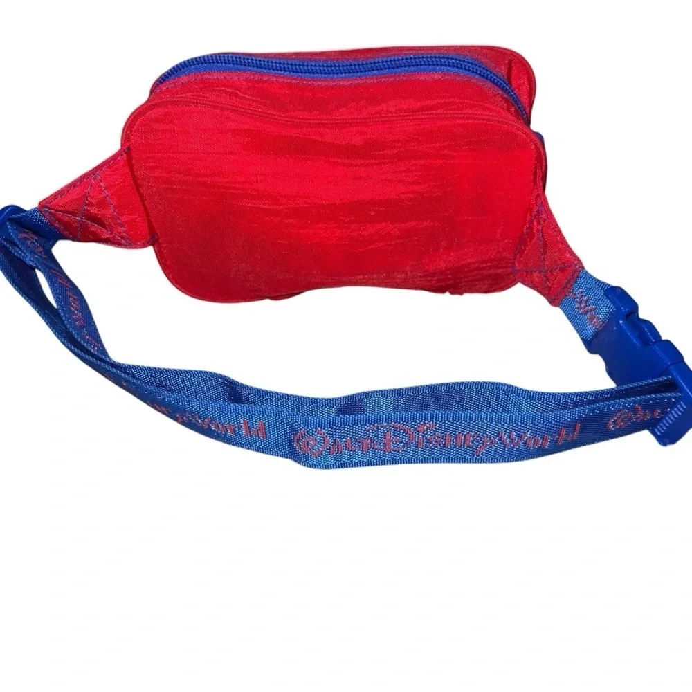 EUC Vintage Disney Walt Disney World Kids Red Blue Fannypack Bag Adjustable